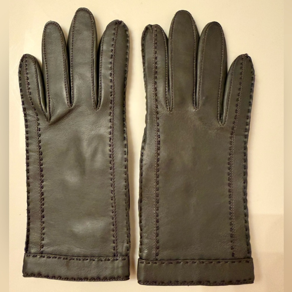 Aris Dark Gray Leather Gloves